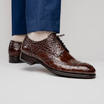 Caporicci 3318 Alligator Wingtip Shoes Castagno