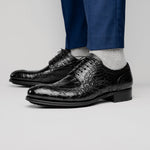 Caporicci 3318 Alligator Wingtip Shoes Black