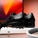 Caporicci 3318 Alligator Wingtip Shoes Black