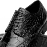 Caporicci 3318 Alligator Wingtip Shoes Black