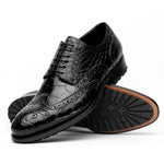 Caporicci 3318 Alligator Wingtip Shoes Black