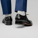 Caporicci 3318 Alligator Wingtip Shoes Black