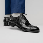 Caporicci 3318 Alligator Wingtip Shoes Black