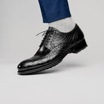 Caporicci 3318 Alligator Wingtip Shoes Black