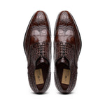 Caporicci 3318 Alligator Wingtip Shoes Castagno