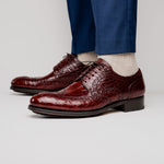 Caporicci 3318 Alligator Wingtip Shoes Sport Rust