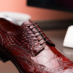Caporicci 3318 Alligator Wingtip Shoes Sport Rust