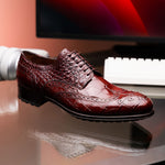 Caporicci 3318 Alligator Wingtip Shoes Sport Rust