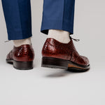 Caporicci 3318 Alligator Wingtip Shoes Sport Rust