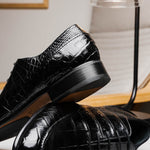 Caporicci 3319 Alligator Oxfords Black