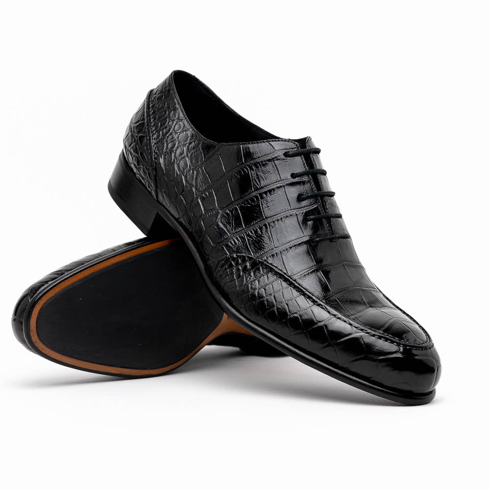 Caporicci 3319 Alligator Oxfords Black
