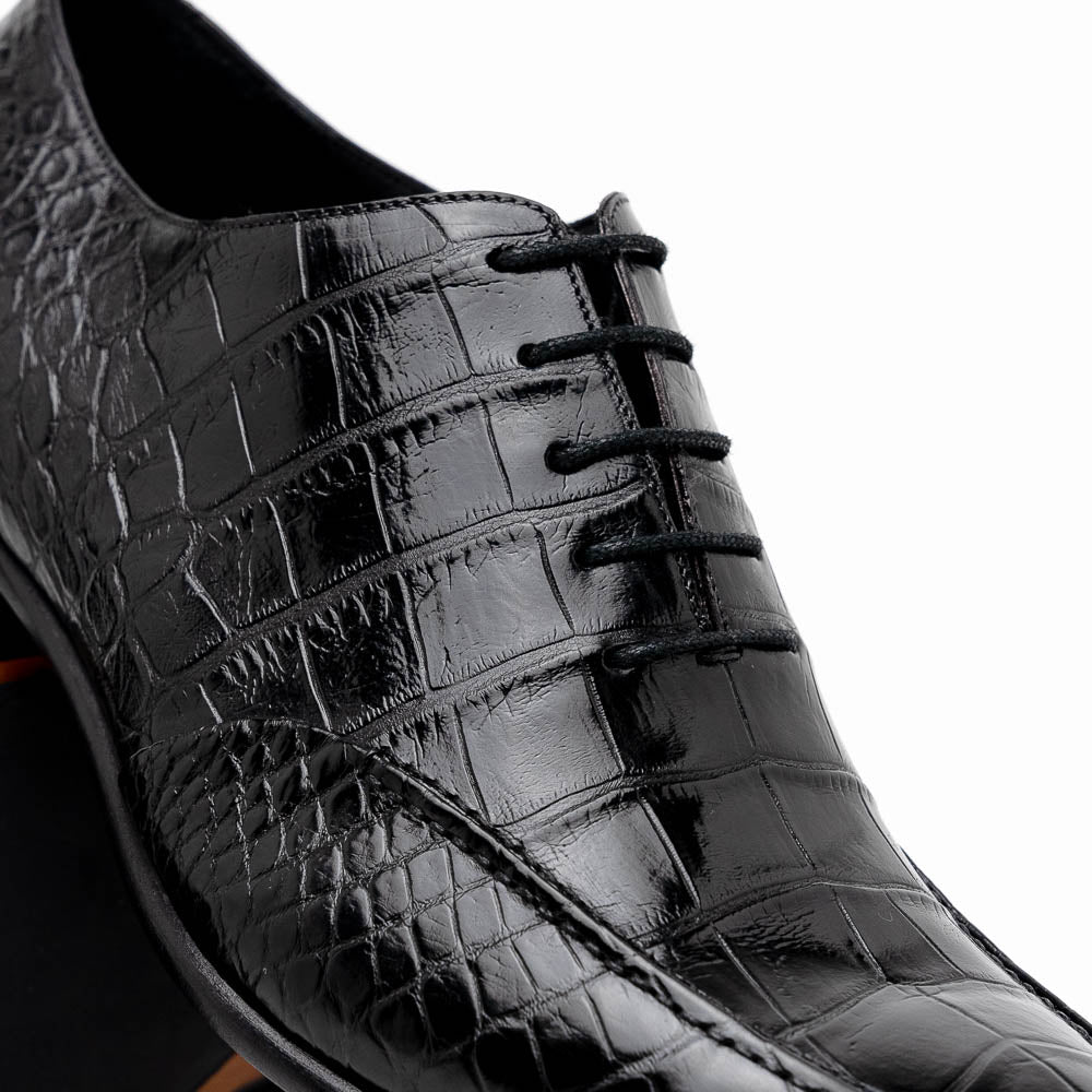 Caporicci 3319 Alligator Oxfords Black