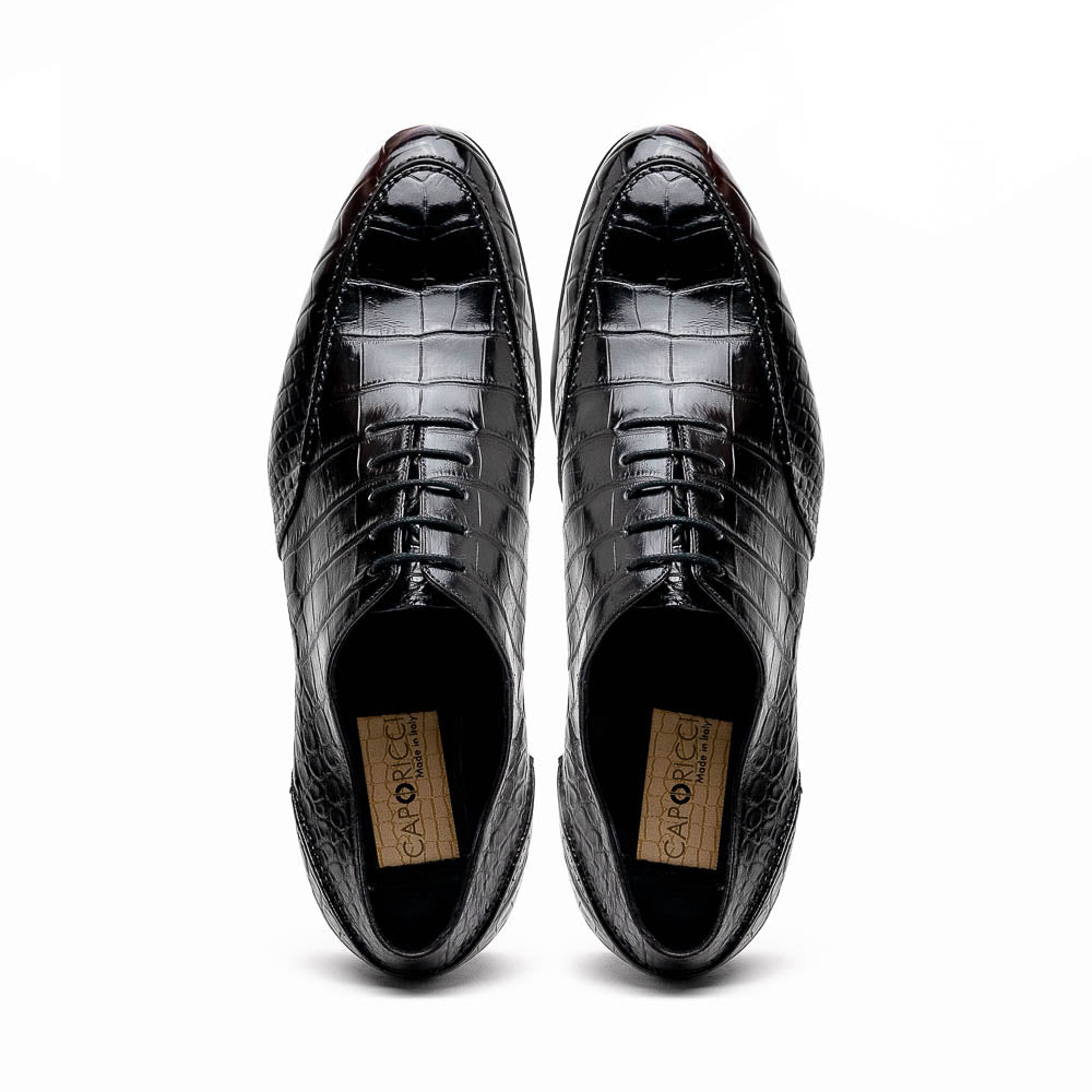 Caporicci 3319 Alligator Oxfords Black