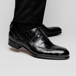 Caporicci 3319 Alligator Oxfords Black