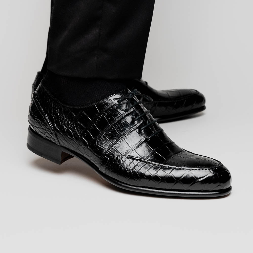 Caporicci 3319 Alligator Oxfords Black