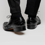 Caporicci 3319 Alligator Oxfords Black