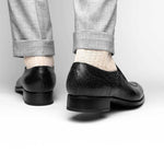Caporicci 3324 Ostrich & Peccary Loafers Black
