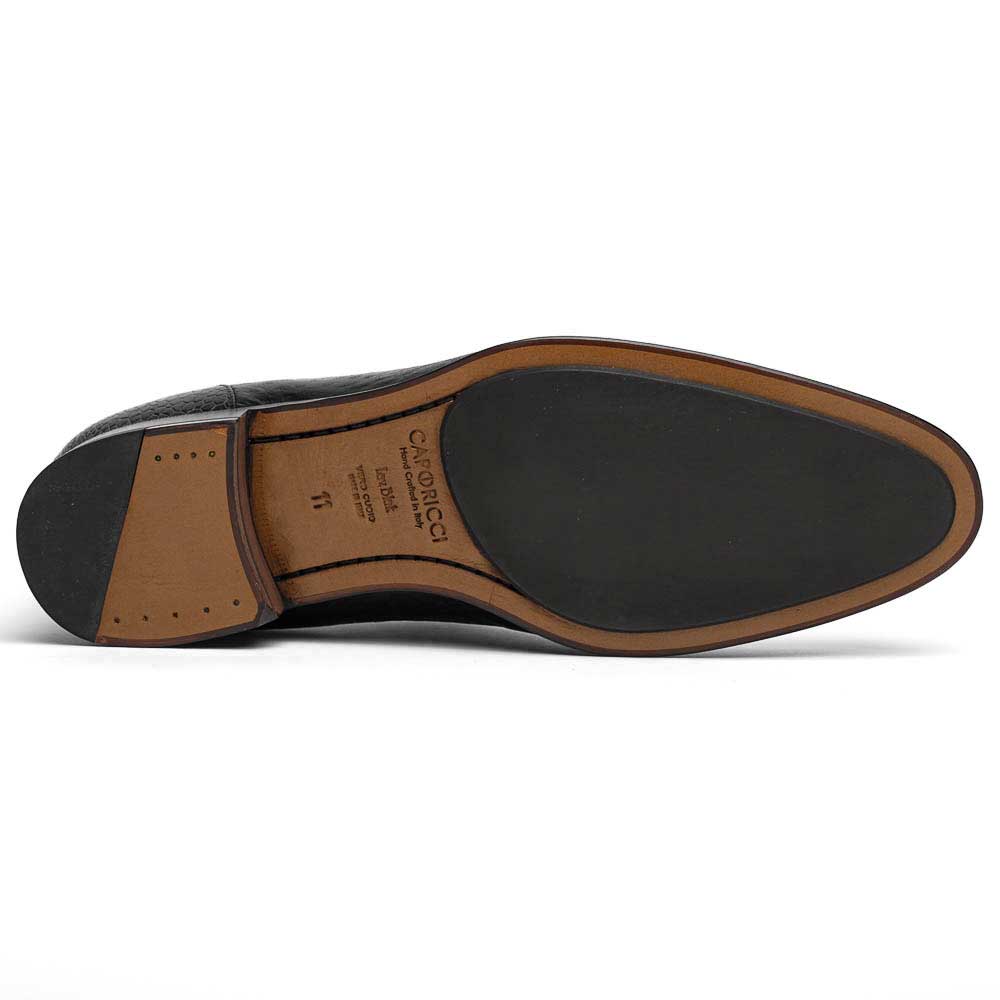 Caporicci 3324 Ostrich & Peccary Loafers Black