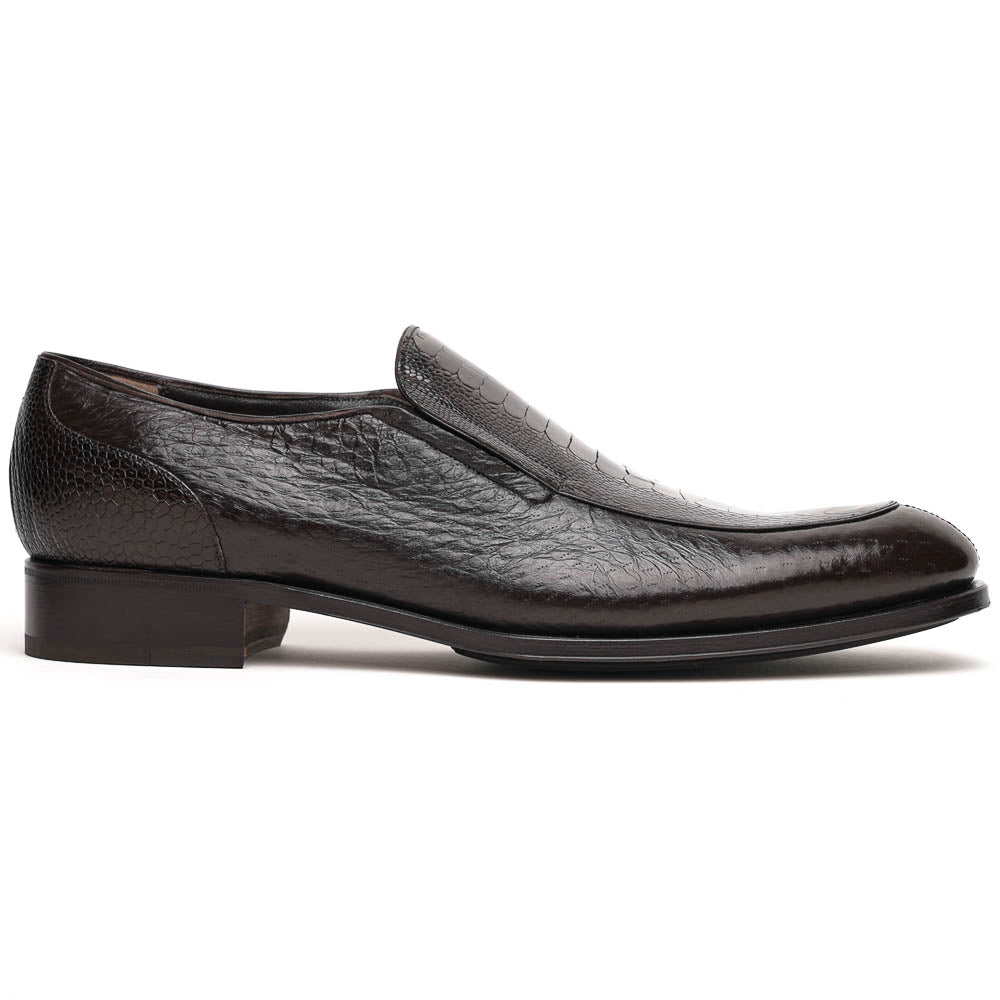 Caporicci 3324 Ostrich & Peccary Loafers Dark Brown