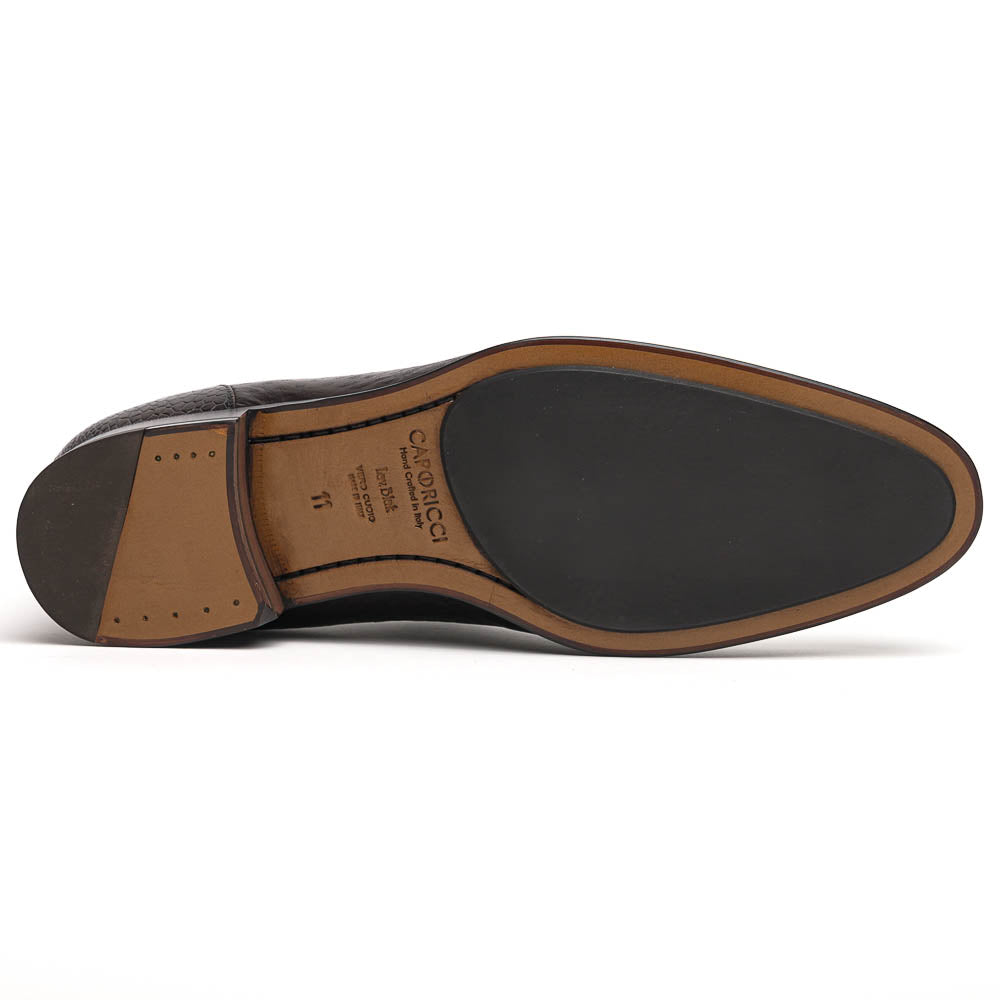 Caporicci 3324 Ostrich & Peccary Loafers Dark Brown