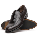 Caporicci 3324 Ostrich & Peccary Loafers Dark Brown