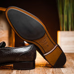 Caporicci 3324 Ostrich & Peccary Loafers Dark Brown