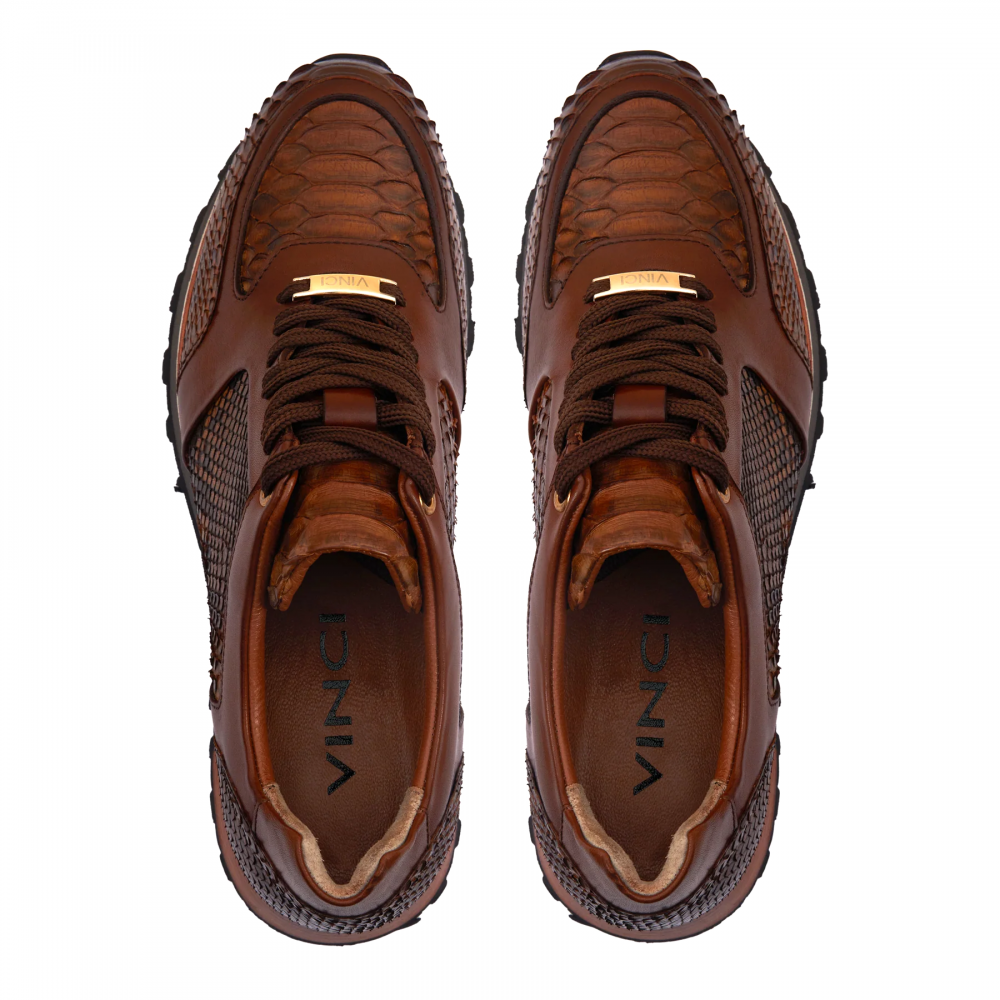 Vinci Leather The Boss Pyth Snk Skin Sneaker Tan