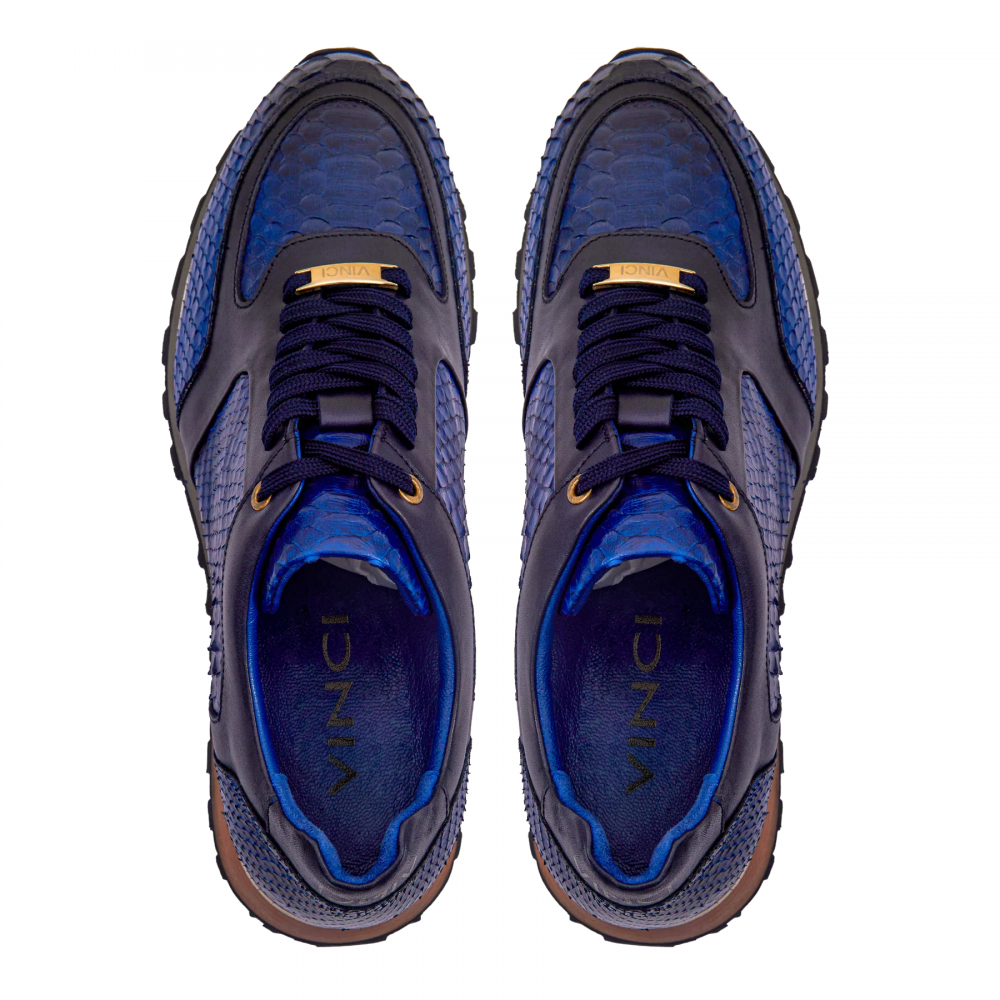 Vinci Leather The Boss Pyth Snk Skin Sneaker Blue