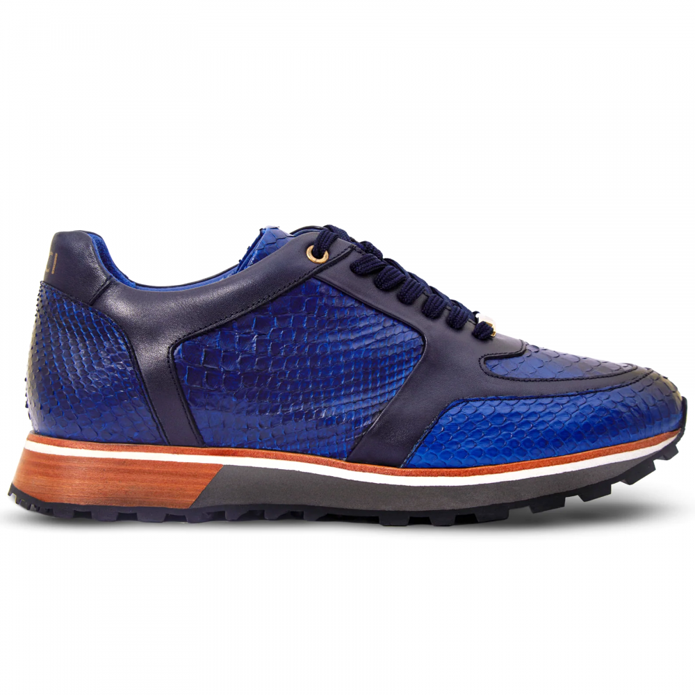 Vinci Leather The Boss Pyth Snk Skin Sneaker Blue
