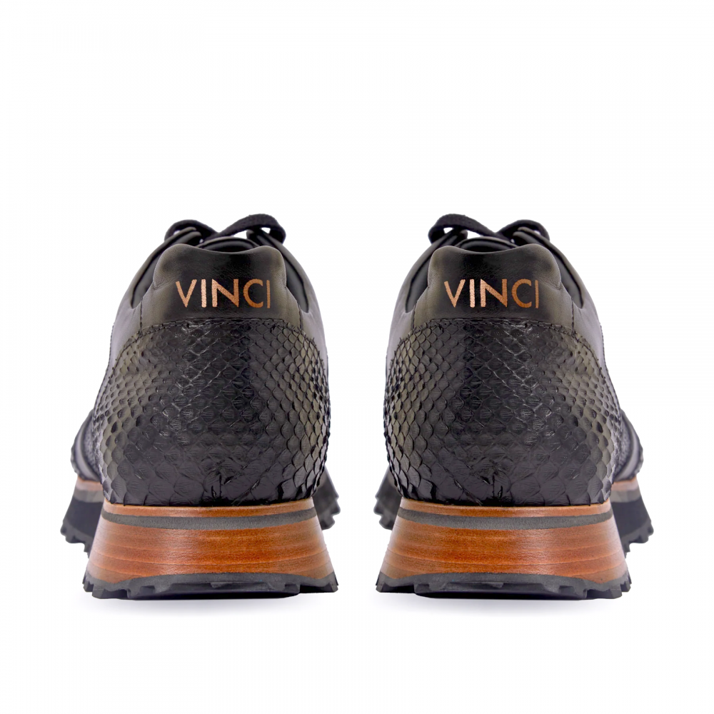 Vinci Leather The Boss Pyth Snk Skin Sneaker Black