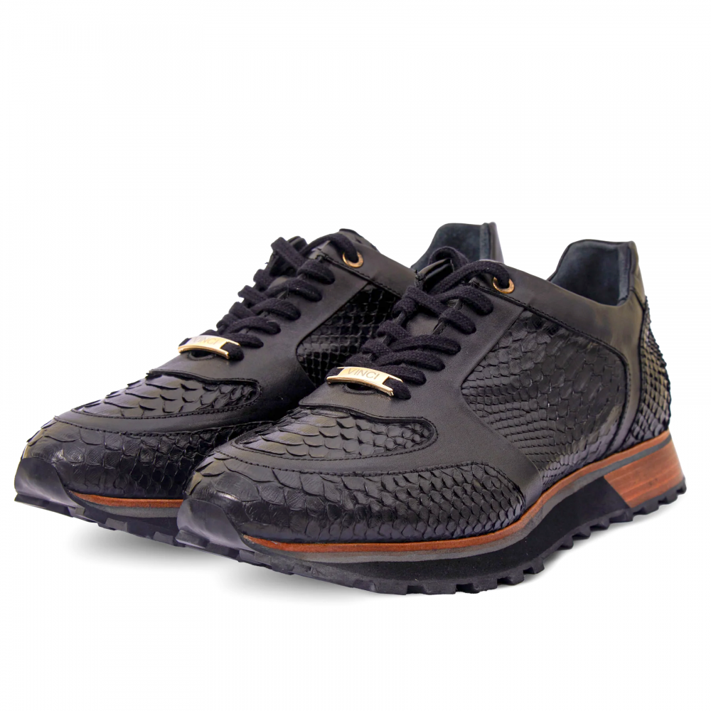 Vinci Leather The Boss Pyth Snk Skin Sneaker Black