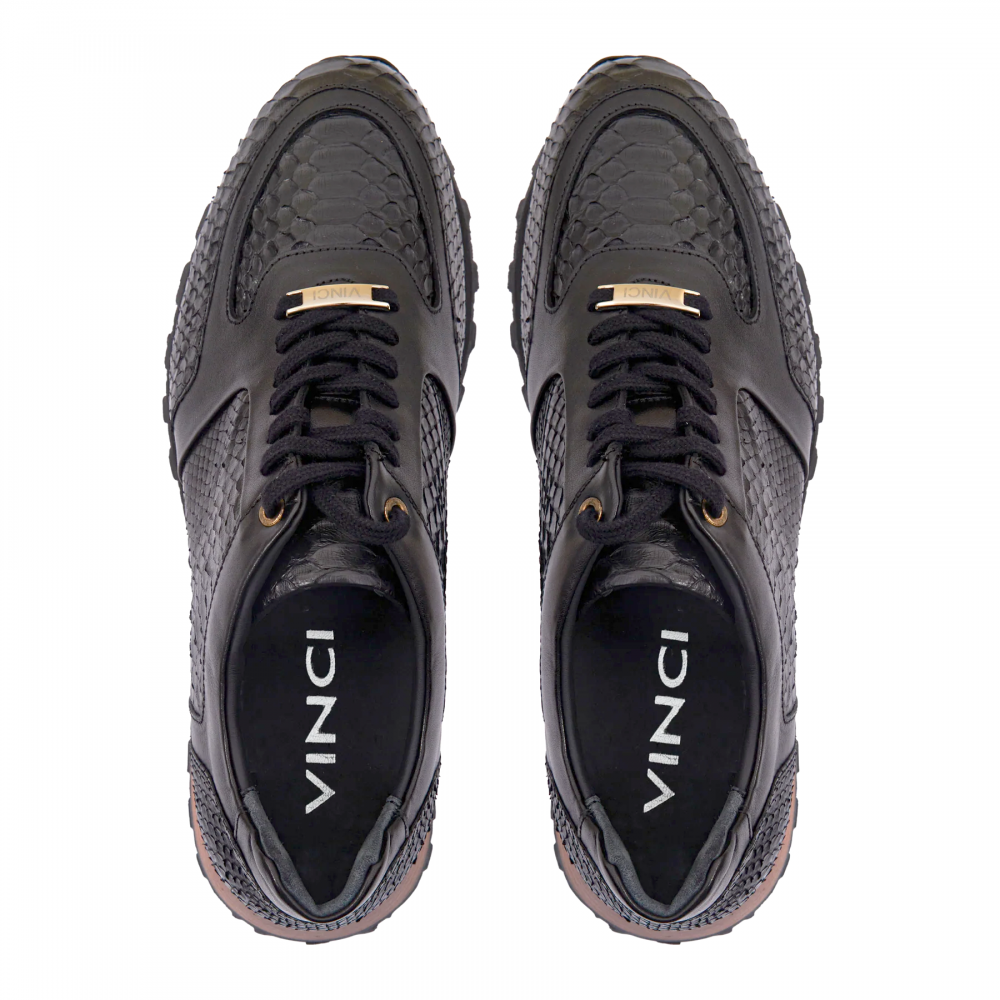 Vinci Leather The Boss Pyth Snk Skin Sneaker Black