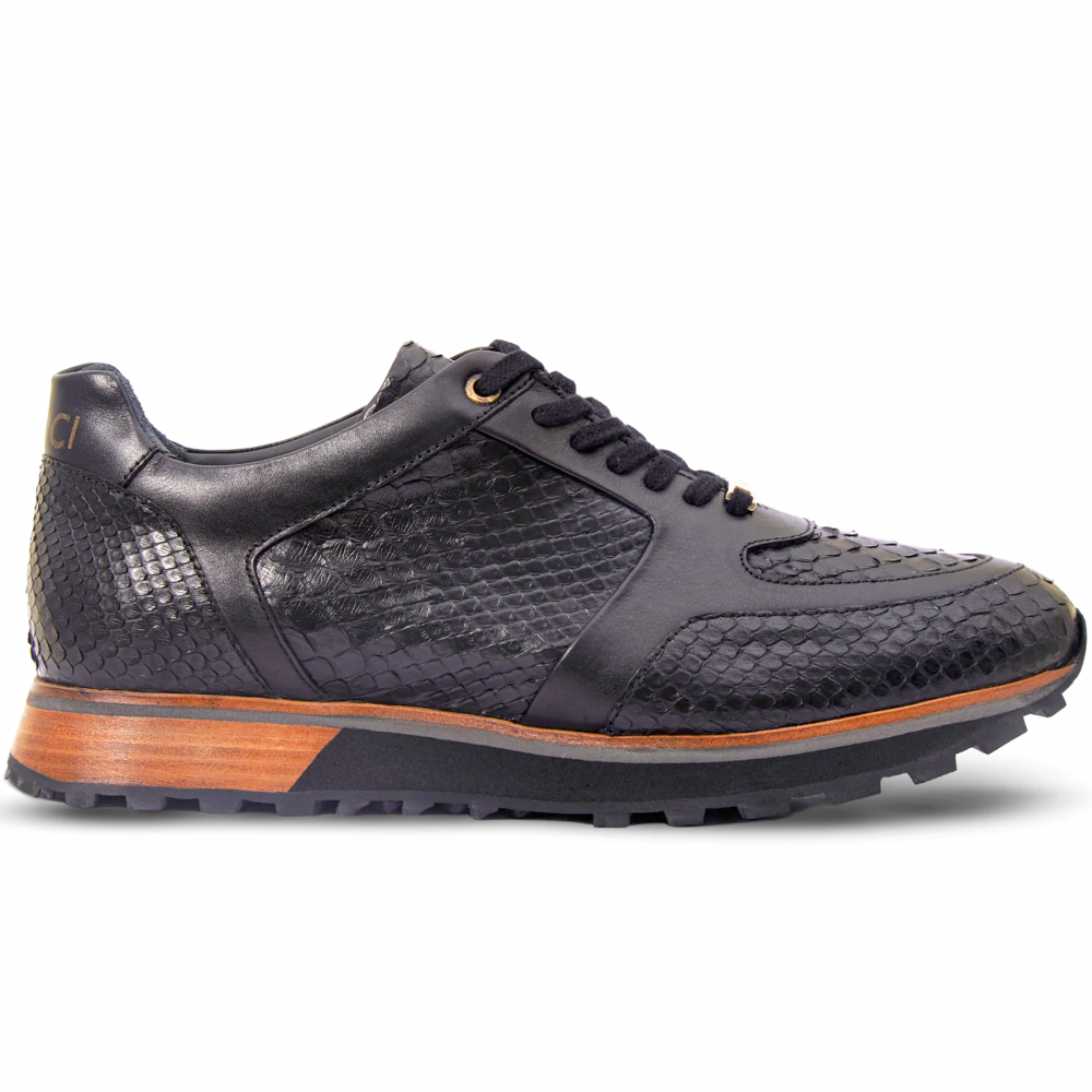 Vinci Leather The Boss Pyth Snk Skin Sneaker Black