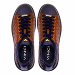 Vinci Leather The Adler Snk Leather Sneaker Limited Edition Tan & Navy (17474 S-1)