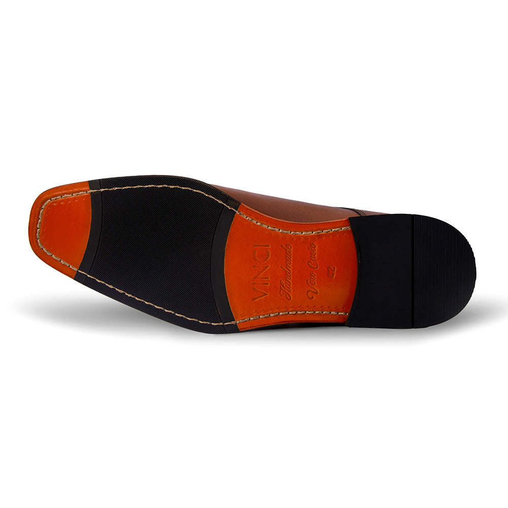 Vinci Leather The Bishkek Python Double Monk Strap Tan