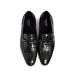 Corrente C01708-3470BC Crocodile Embossed Leather Bit Loafer Green
