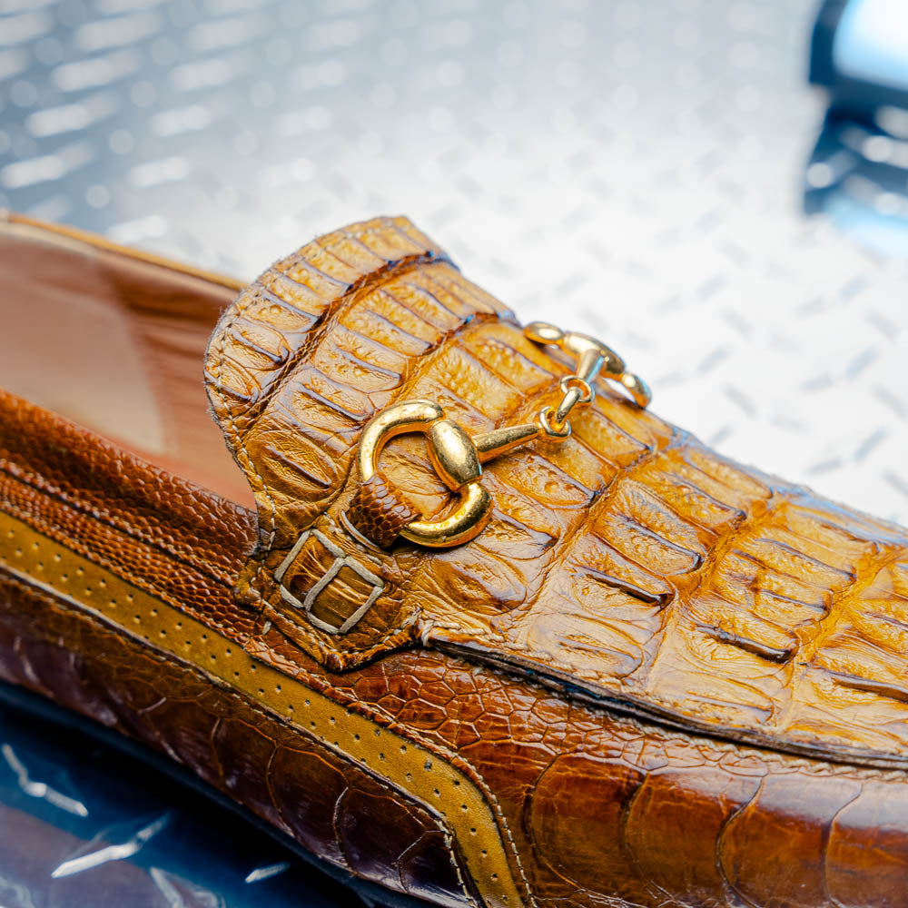 Mauri 3501 Polo Ostrich Leg / Hornback / Calf Bit Drivers Mustard