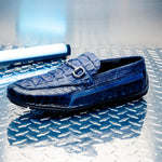Mauri 3501 Polo Ostrich Leg / Hornback / Calf Bit Drivers Wonder Blue