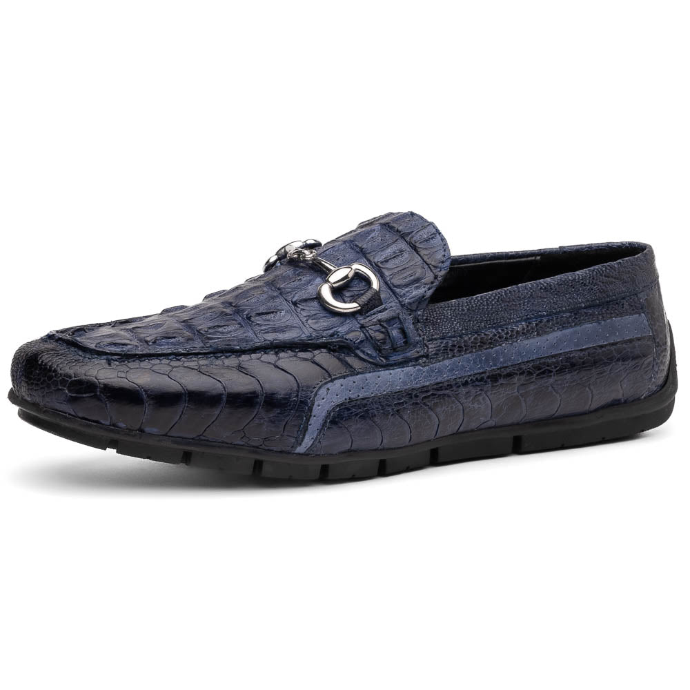 Mauri 3501 Polo Ostrich Leg / Hornback / Calf Bit Drivers Wonder Blue