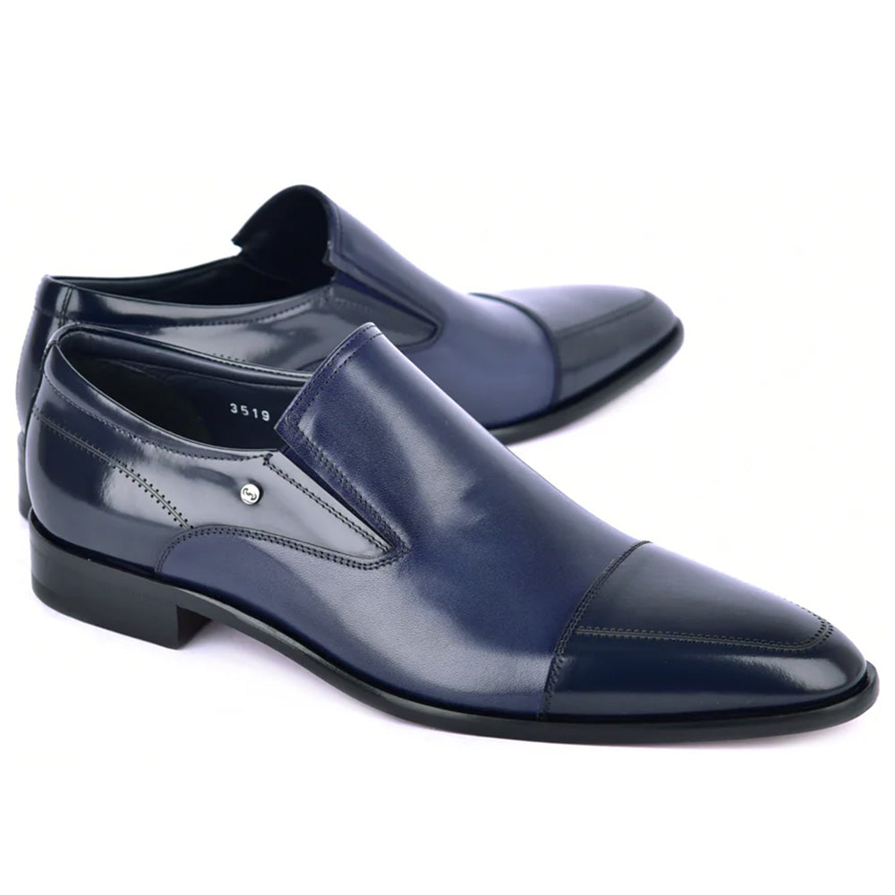Corrente C1401-3519 Cap Toe Loafers Navy