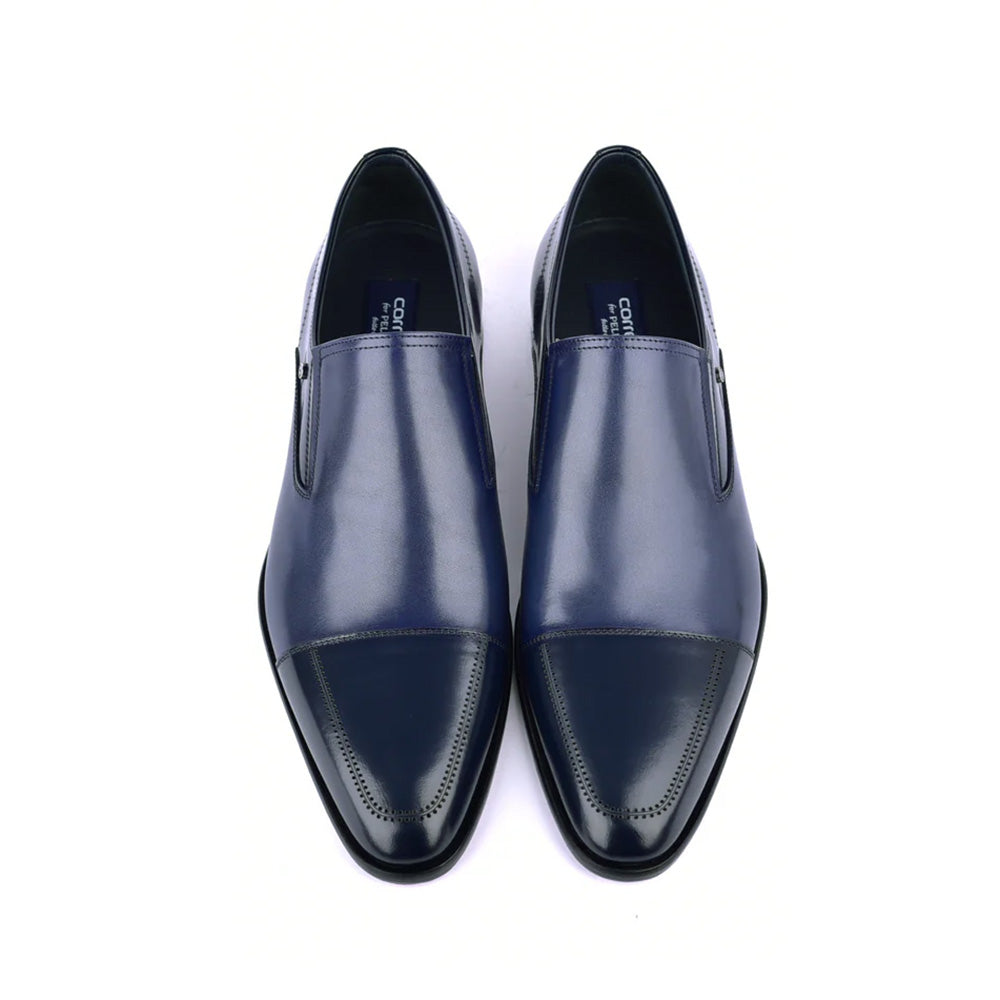 Corrente C1401-3519 Cap Toe Loafers Navy