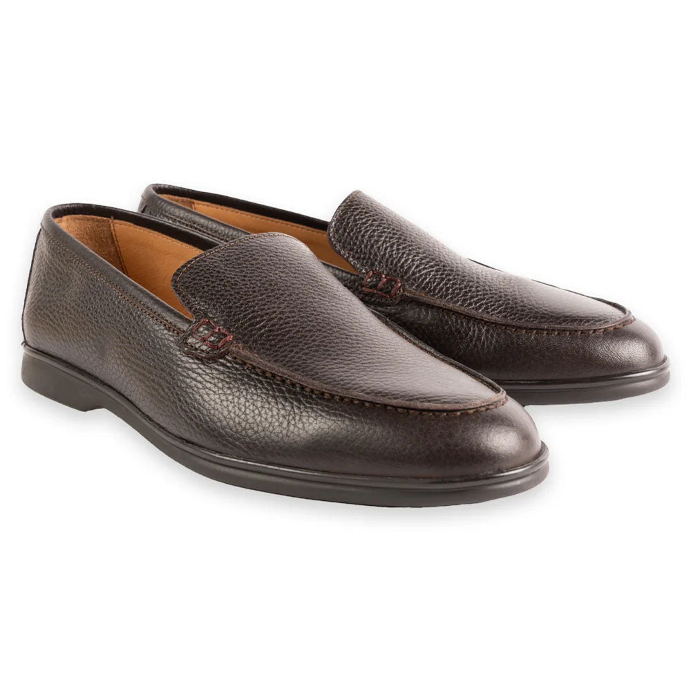 Corrente P0217-3564 Deerskin Venetian Loafer Dark Brown