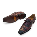 Mezlan Crocodile Derby Lace Up Burgundy (3576-F)