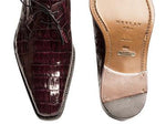Mezlan Crocodile Lace Up Shoes Burgundy