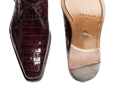 Mezlan Crocodile Lace Up Shoes Burgundy