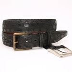 Torino Leather 35mm Burnished Matte Caiman - Black
