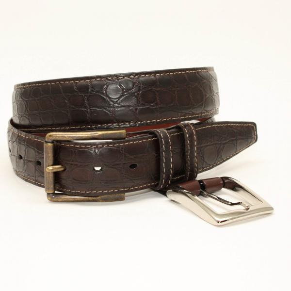 Torino Leather 35mm Burnished Matte Caiman - Brown
