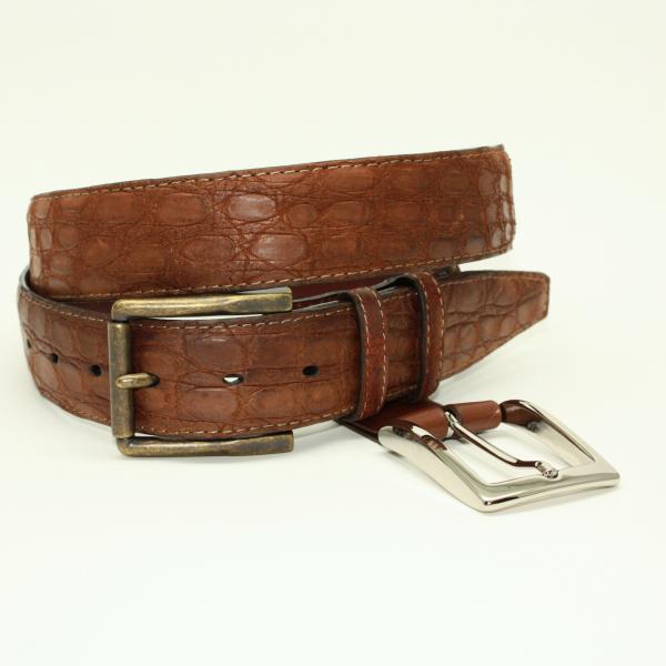 Torino Leather 35mm Burnished Matte Caiman - Tan