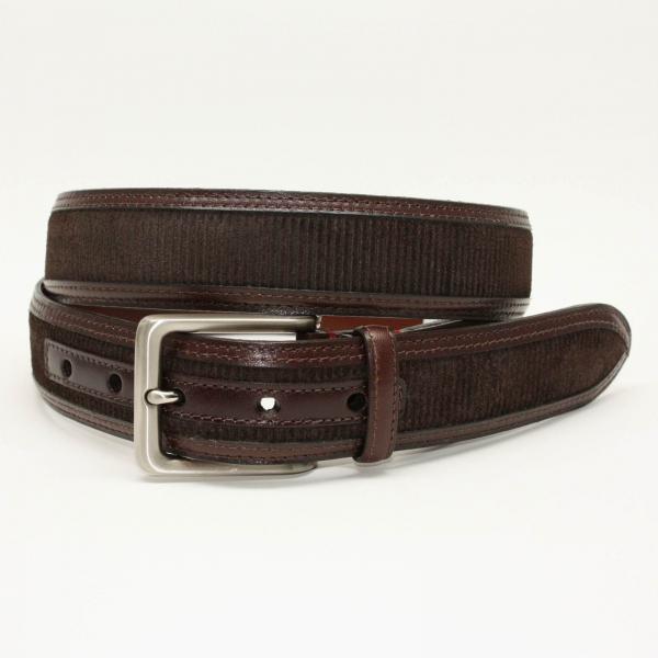 Torino Leather 35mm Embosed European Suede w/ Calf Trim - Brown