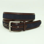 Torino Leather 35mm Embossed European Suede w/ Calf Trim - Navy